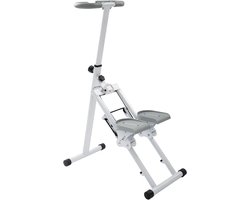 Stepper met Handgrepen - Traplift Fitnessapparaat - Cardio Training Thuis - Verstelbare Handgrepen - 100 kg Draagvermogen - Wit