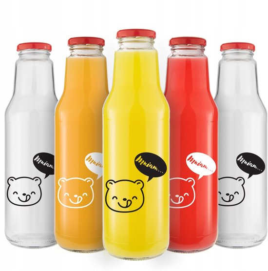 Bimberek KUBUŚ - Glazen Flessen - 750ml - Met Druk - Verschillende Kleuren van Bimberek — afbeelding 5