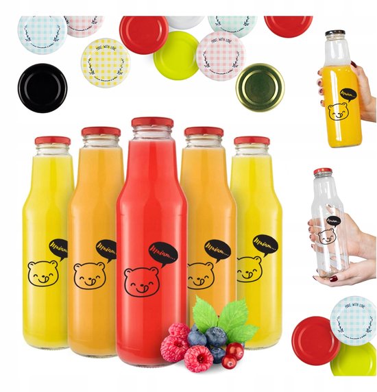 Bimberek KUBUŚ - Glazen Flessen - 750ml - Met Druk - Verschillende Kleuren van Bimberek — afbeelding 3