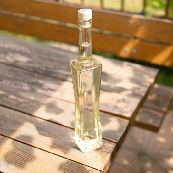 Bimberek MAGNUM QUADRA - Glazen Fles - 500 ml - Vierkante Vorm - Inclusief Kurk — afbeelding 5