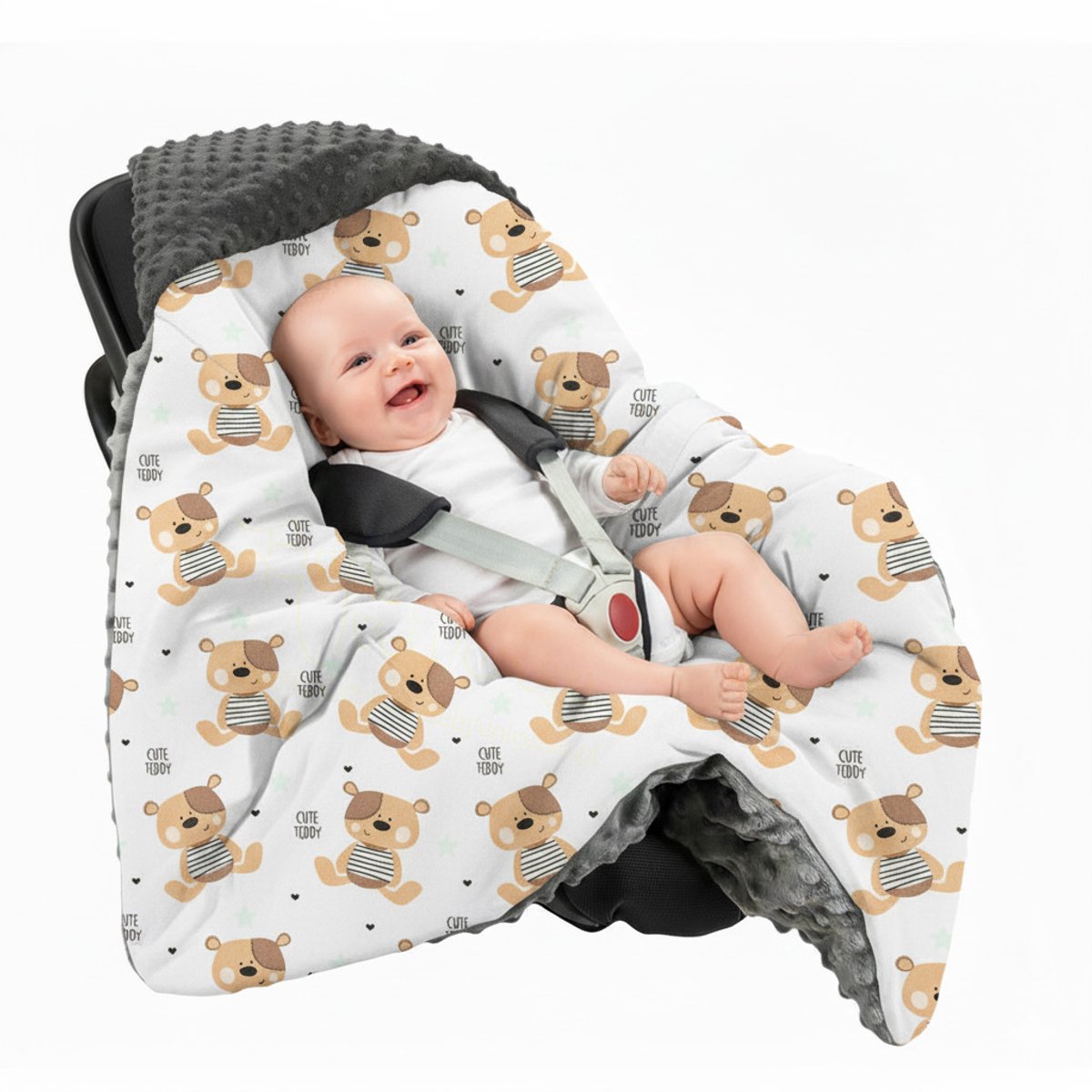 BabyUniverse Minky - Babyslaapzak - 80x80cm - Autostoel - Otulacz - Beer