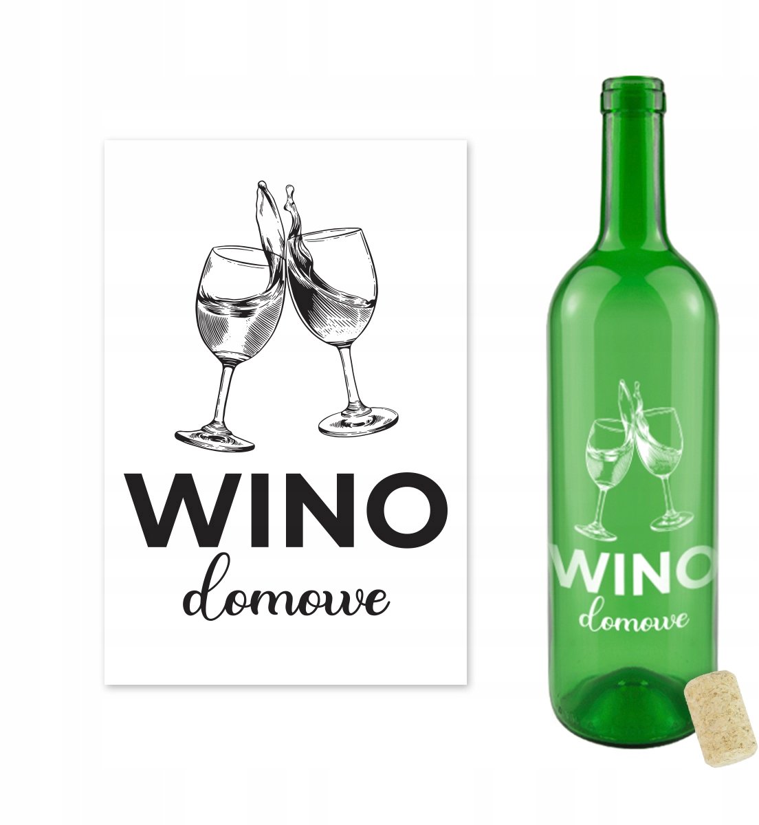 Bimberek - Wijnfles - 0,75l - Groen - Met Opdruk