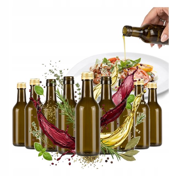 Bimberek - Glazen Fles 200ml - Donker Glas - Set van 10 - Met Gouden Dop van Bimberek — afbeelding 4