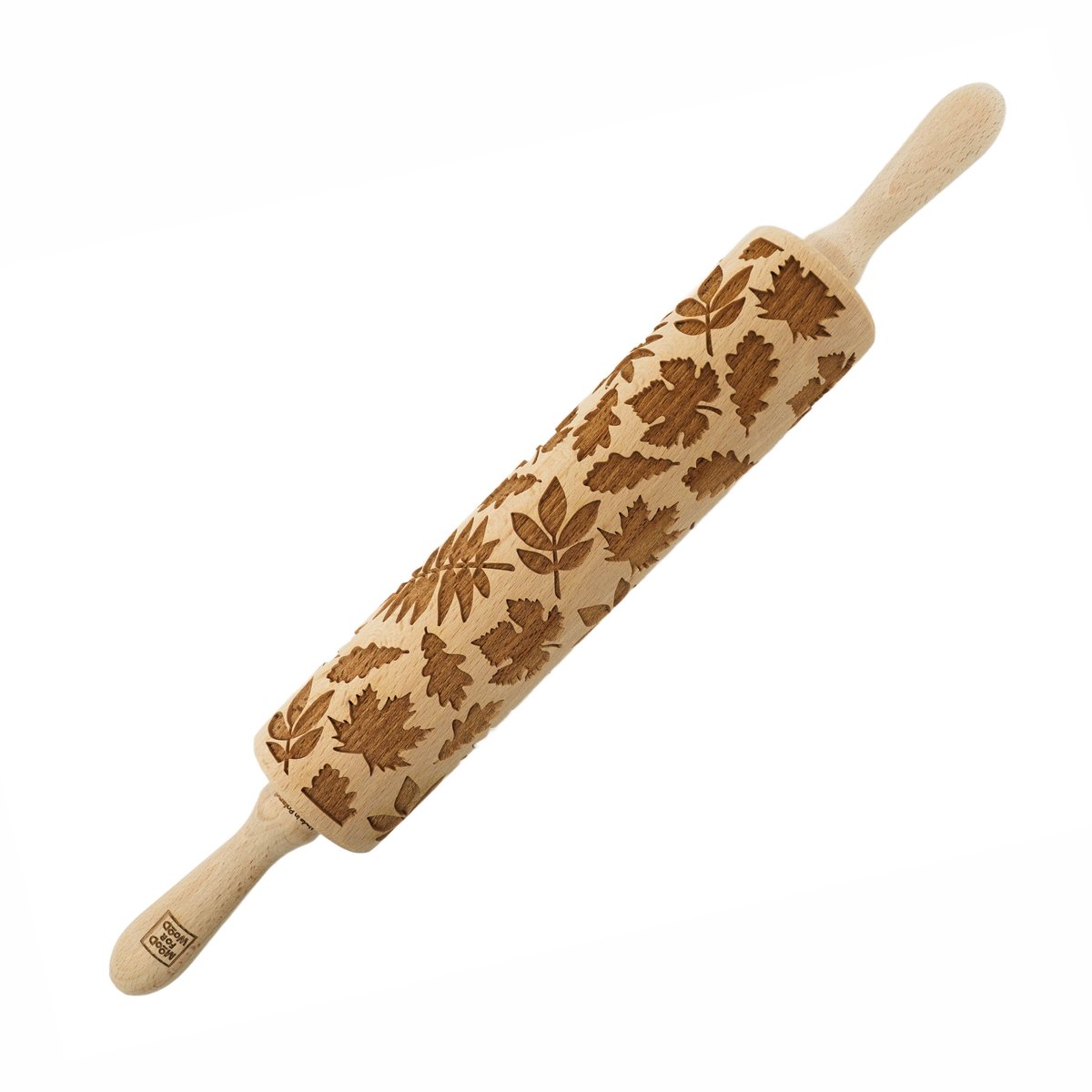 MoodForWood Studio - Houten Deegroller - 43 cm - Gevereerd - Herfstbladeren Motief