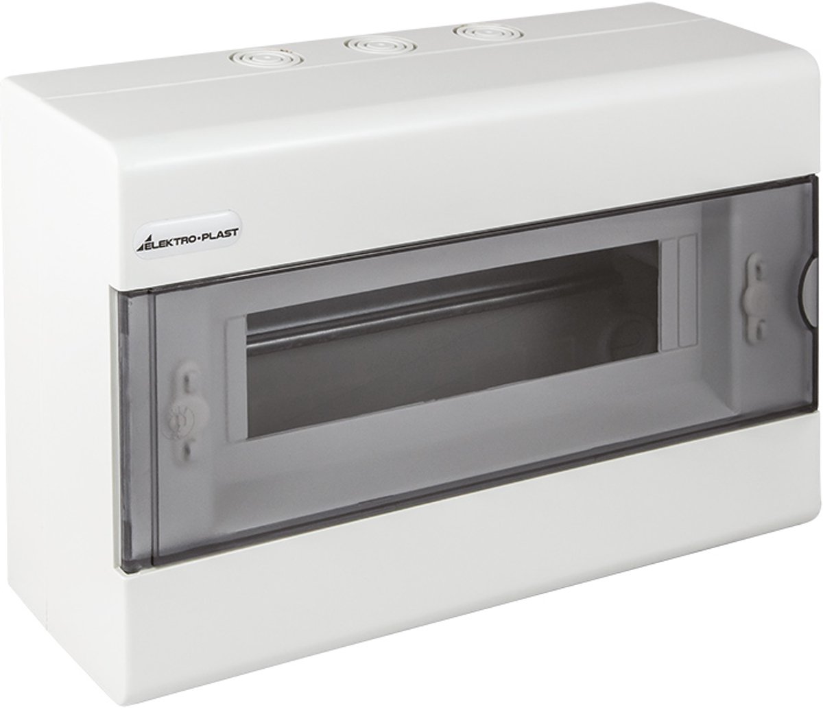 ELEKTRO-PLAST OPATÓWEK SRn-12 - Opbouw Modulaire Verdeeldoos - 1x12 Modules - Witte Kleur - ABS/PC Materiaal