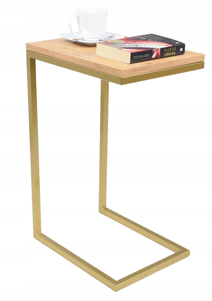 FutuStal Lancelot Serie - Bijzettafel - Dąb Lancelot - Gouden Frame Goud;Dąb Lancelot