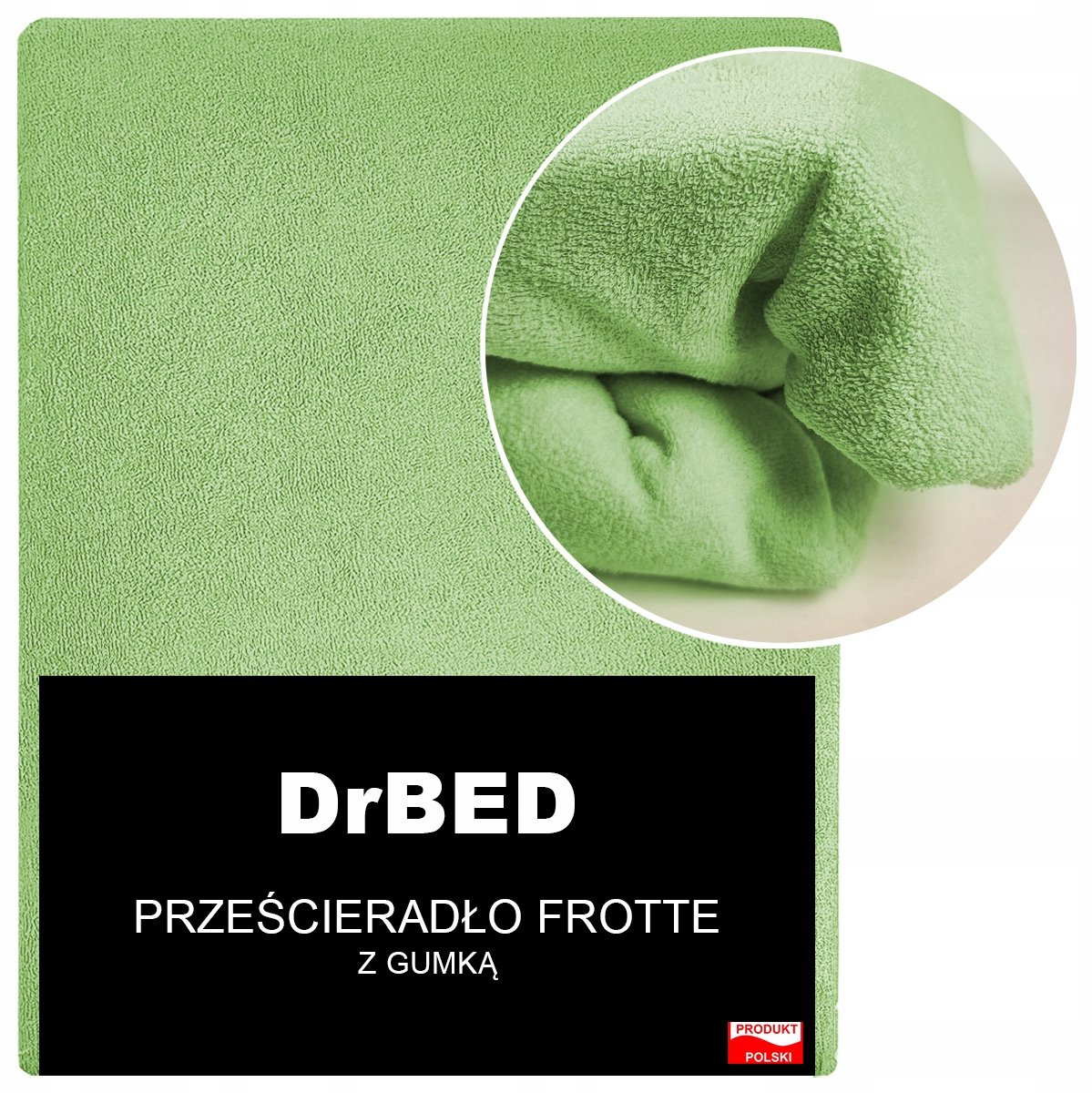 DrBED - Frotte Hoeslaken - 180x200 - Groen - Ademend - Zacht