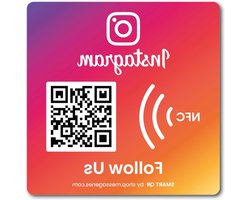 Instagram Sticker - Social Media Sticker - Meer Volgers Krijgen - Dynamische QR Code - 10x10cm - Wit