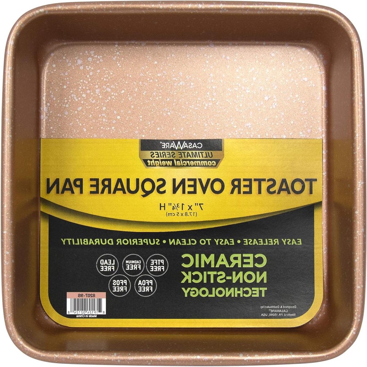 Vierkante Bakvorm - Broodrooster Oven Pan - Bakken en Koken - Keramische PFAS Vrije Nonstick - 7 Inch