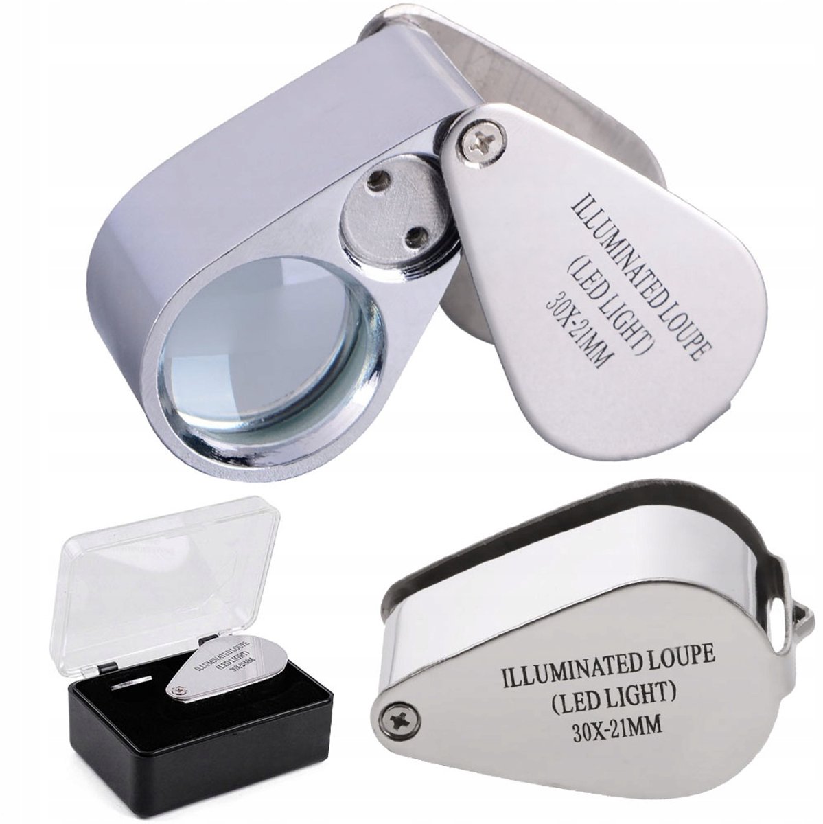 Verk Group Serie - Zaklupa met LED - 30x Vergroting - 21mm - Aluminium