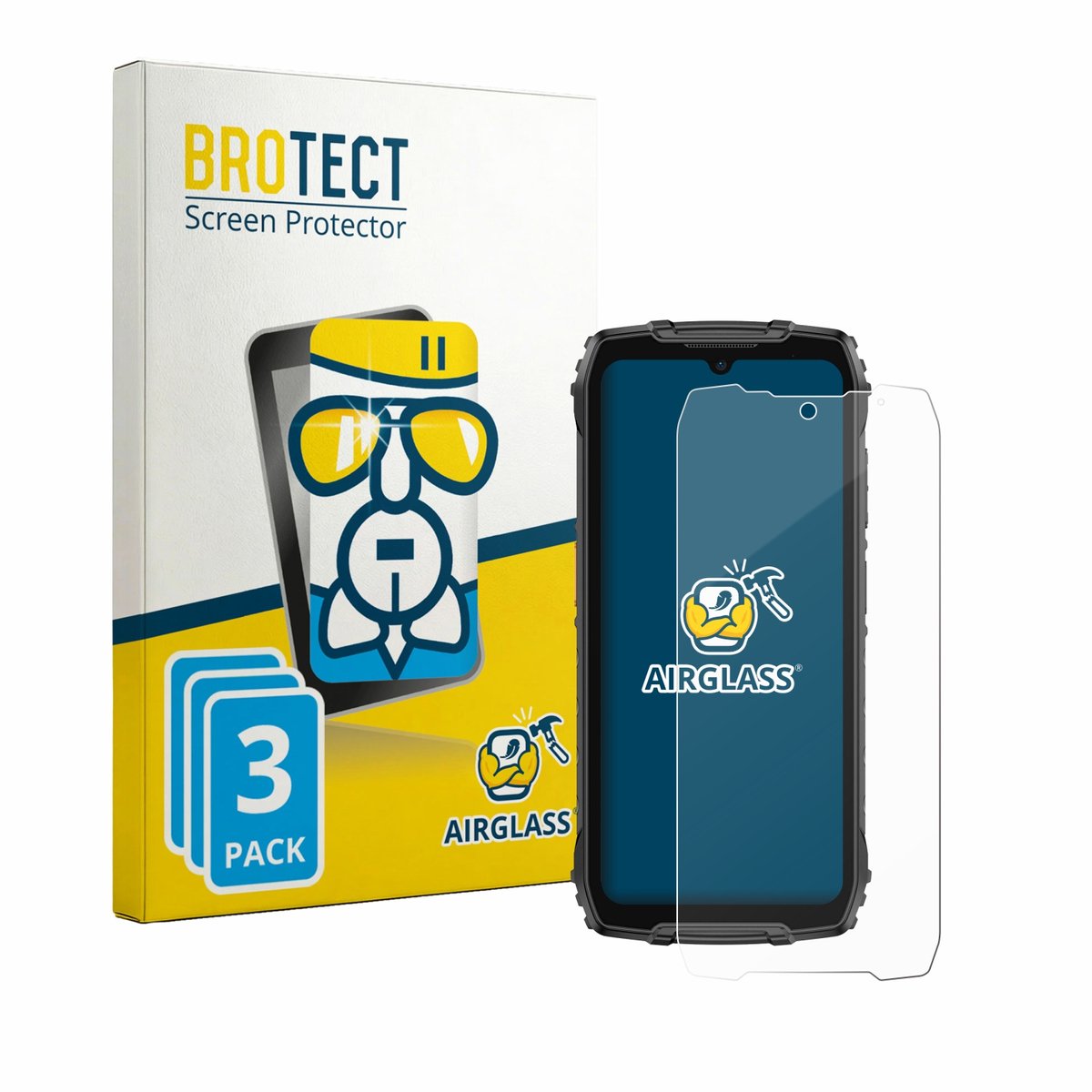Screenprotector 3 Stuks voor Ulefone RugKing 4 Pro Beschermglas transparant