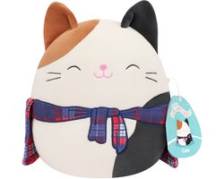 Squishmallows Lapjeskat Cam - Little Plush - (Cam - Brown and Black Calico Cat W/Navy and Red Plaid Shirt Around Waist) - 20cm