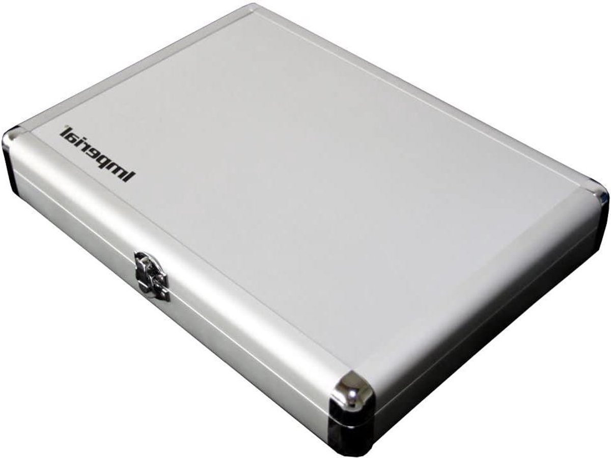 Racketkoffer Tafeltennis - Slagkoffer Aluminium - Veilig Transport - Robuust Aluminium - 30 x 22 x 5.5 cm - Zilver