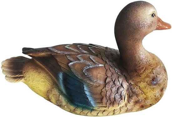 Swan Decoraties, Weerbestendige Hars Drijvende Eend, Realistische Zwemmen Wilde Eend Outdoor Tuin Vijver Decoy Tuindecoratie 22 * ​​12 cm