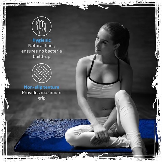 MILLENTI Premium yogamat 6 mm antislip oefen- en fitnessmat voor yoga en vloertrainingen met draagriem, universeel suède en getextureerde TPE-yogamat — afbeelding 2