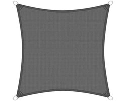 Brigros - Zonnezeil voor buiten, vierkant, van HDPE, 180 g/m², met roestvrijstalen ringen, uv-bescherming, met tas, zonnezeil voor buiten, afmetingen 3 x 3, 4 x 4, 5 x 5, zonnezeil voor de tuin (grijs