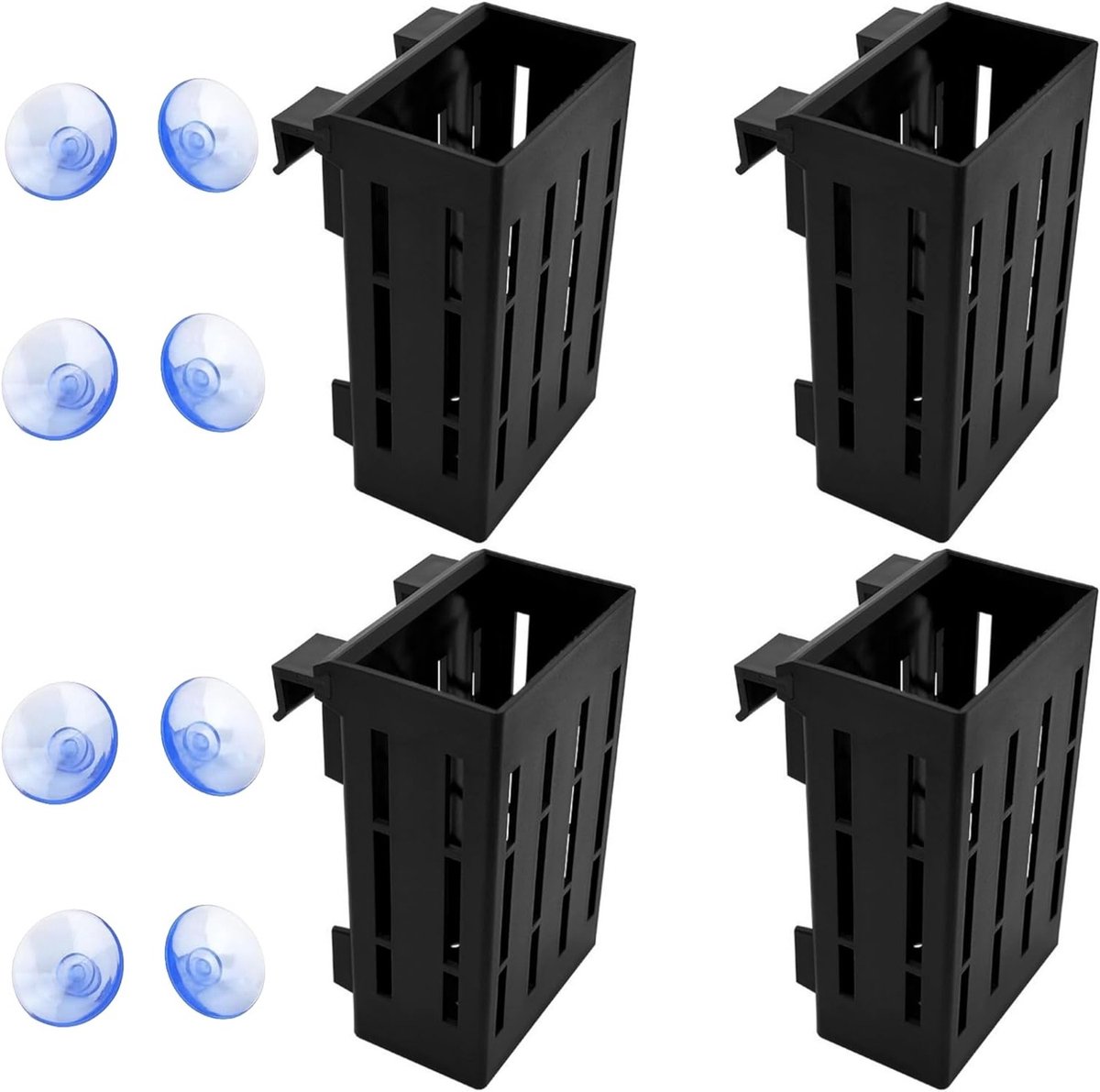4-delige set hangers voor aquariums, ideaal voor waterplanten en aquascaping, inclusief 8 zuignappen en accessoires voor plantenpotten