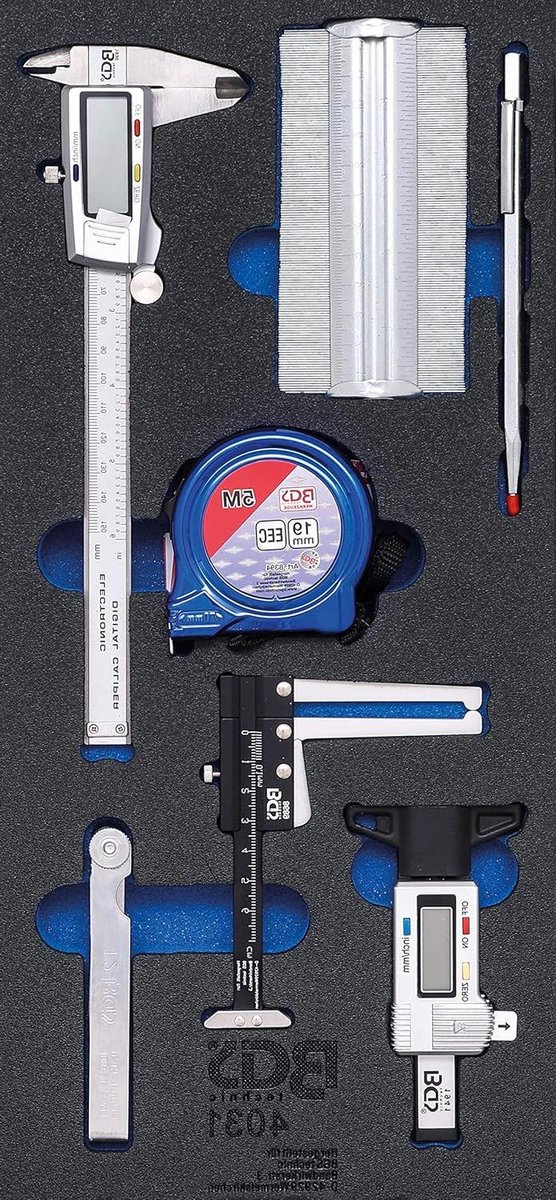 Meetgereedschapset - Meetinstrumenten Set - Precisie Meten - 7 Delig - 150 mm - Grijs