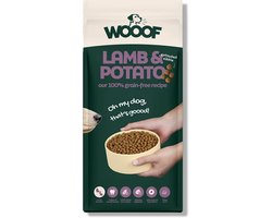 WOOOF Lam en Aardappel Krokante Hondenbrokken 18kg - Graanvrij - Hondenvoer Gevoeldige Honden - 18kg