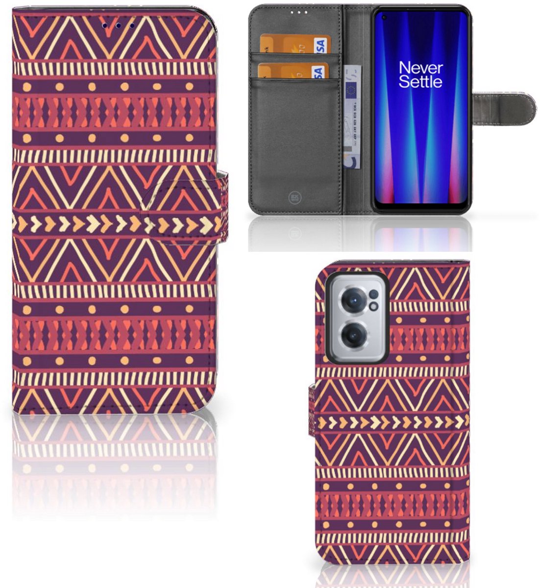 OnePlus Nord CE 2 Telefoon Hoesje Aztec Paars