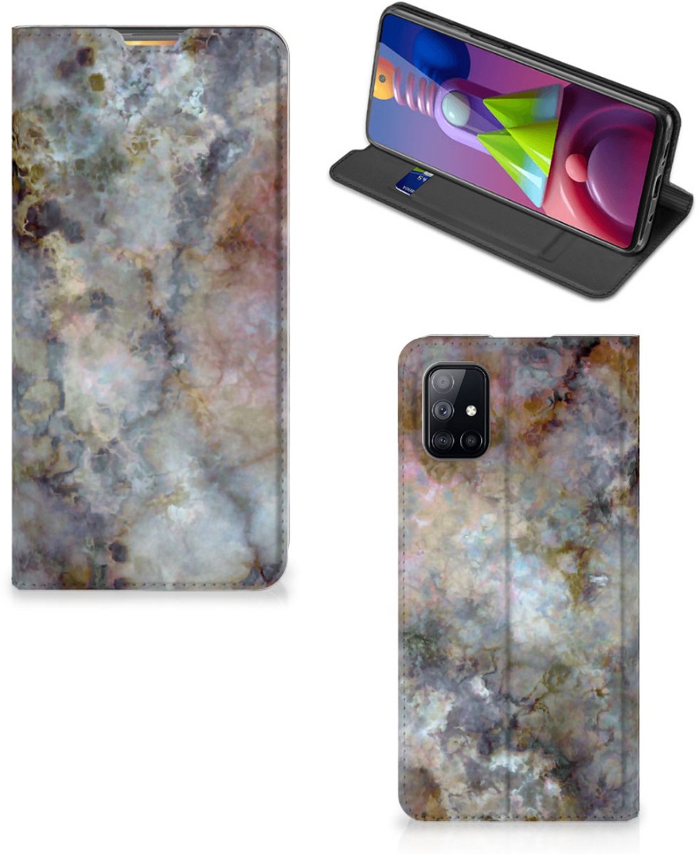Samsung Galaxy M51 Standcase Marmer Grijs