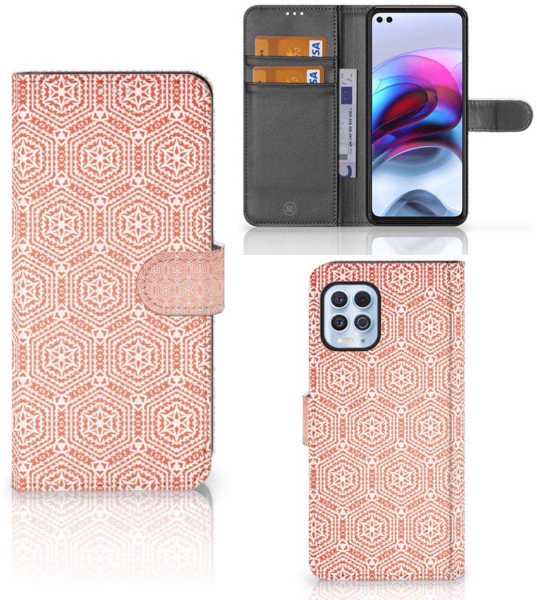 Motorola Moto G100 Telefoon Hoesje Pattern Orange