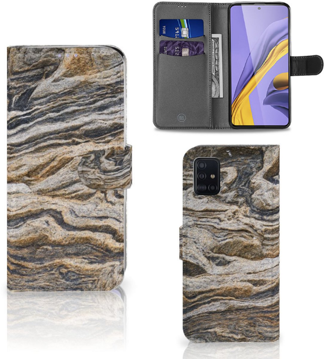 Book Case voor Samsung Galaxy A51 Bookcase Steen