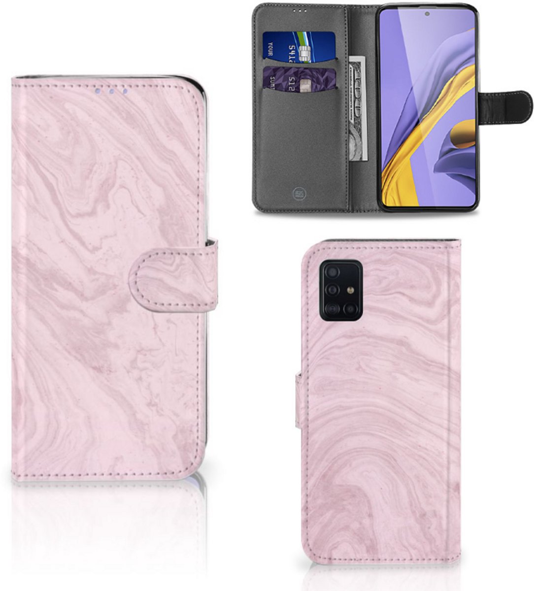 Samsung Galaxy A51 Bookcase Marble Pink - Origineel Cadeau Vriendin