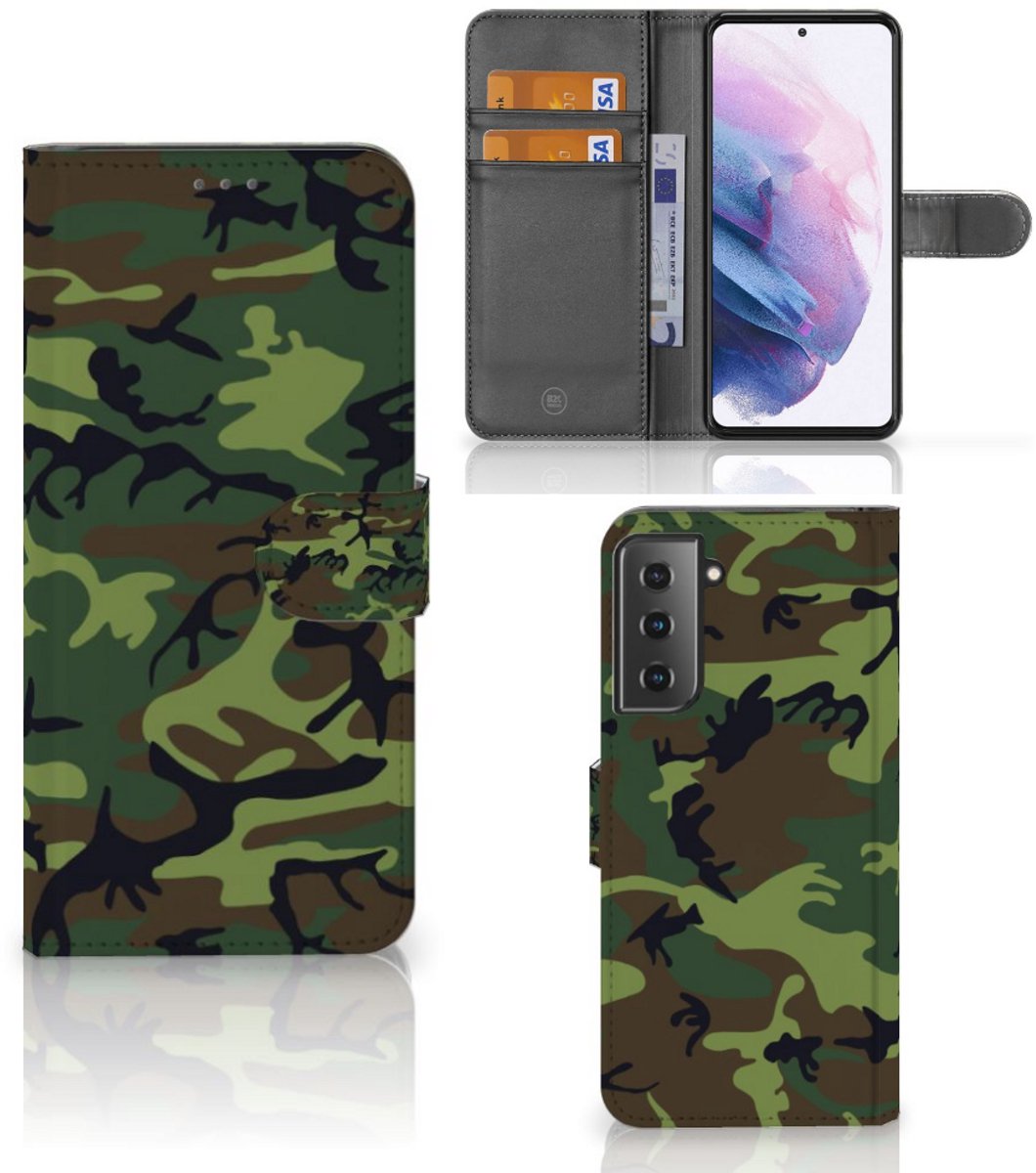 Samsung Galaxy S21 Plus Telefoon Hoesje Army Dark