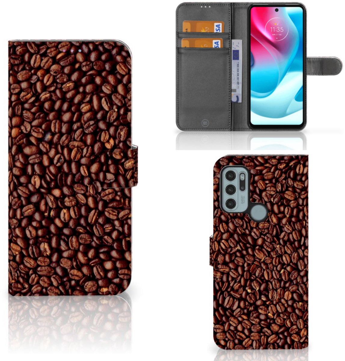 Motorola Moto G60s Book Cover Koffiebonen