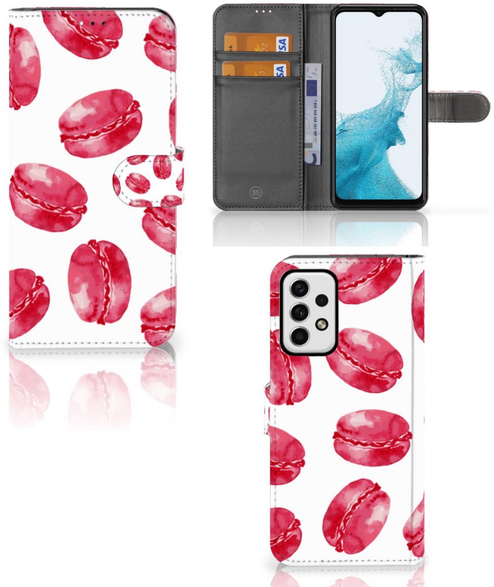 Samsung Galaxy A23 Book Cover Pink Macarons
