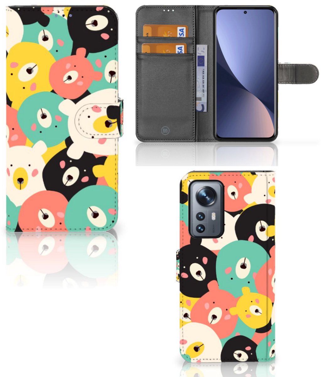 Book Case voor Xiaomi 12 Pro Leuk Hoesje Bears