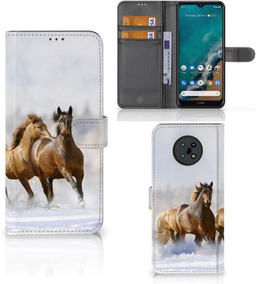 Nokia G50 Telefoonhoesje met Pasjes Paarden