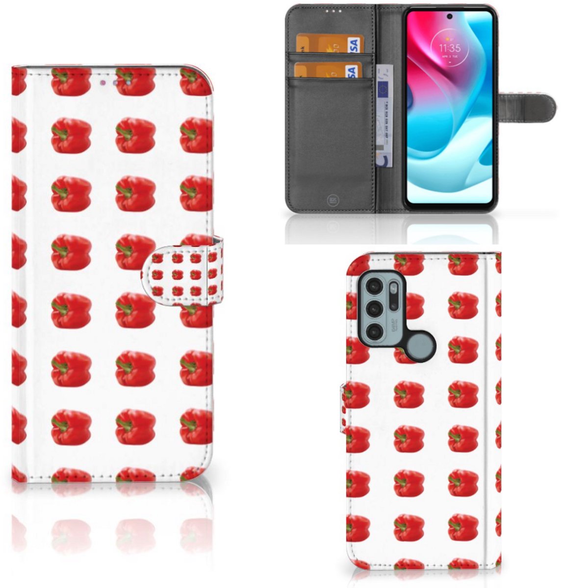Motorola Moto G60s Book Cover Paprika Red