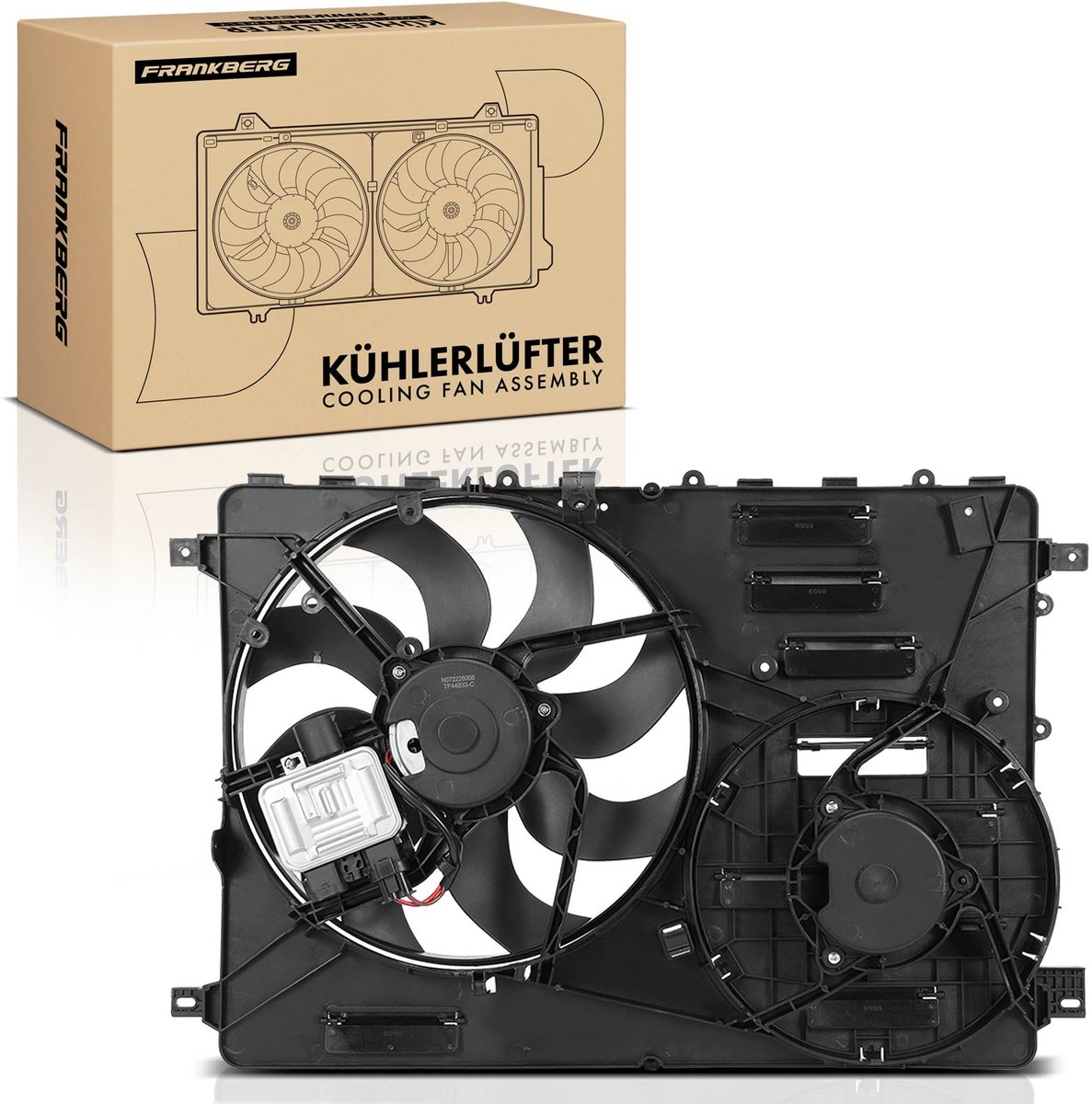 Frankberg 1x Motorradiateur Enkele ventilator