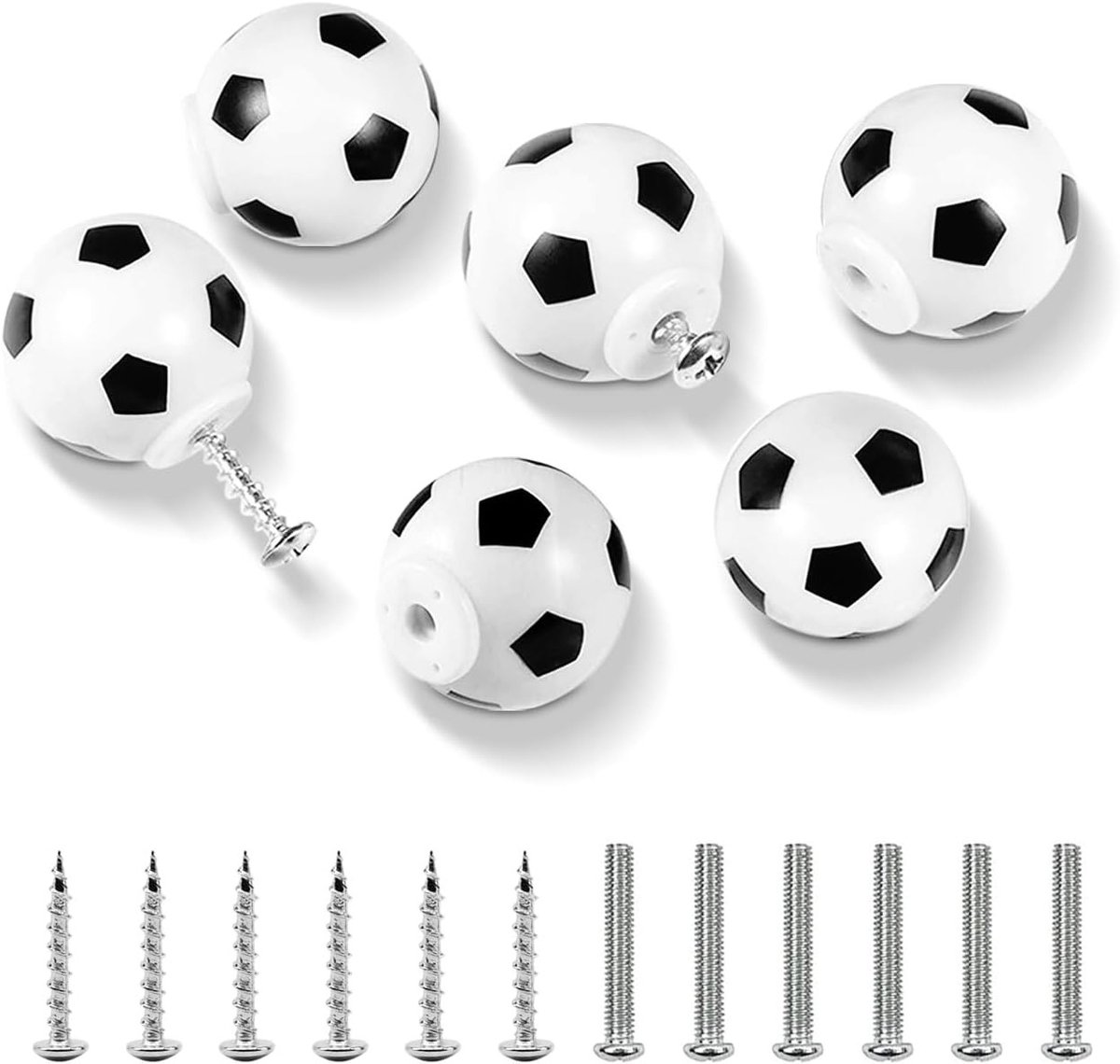 Voetbal Ladeknoppen Set van 6 - Sportieve Decoratie voor Meubels, Kasten en Dressoirs met Voetbalthema