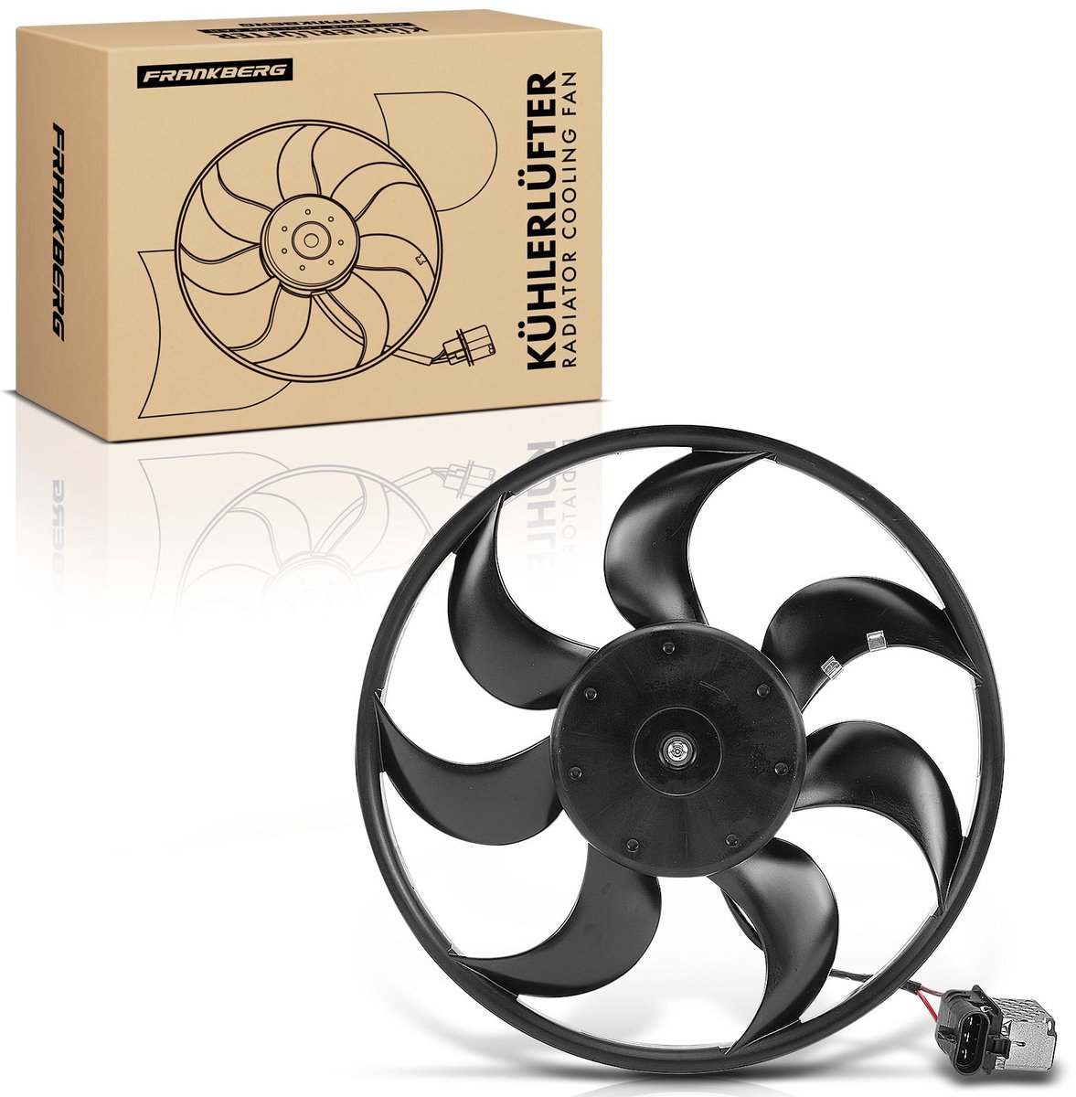 Frankberg 1x Motorradiateur Enkele ventilator