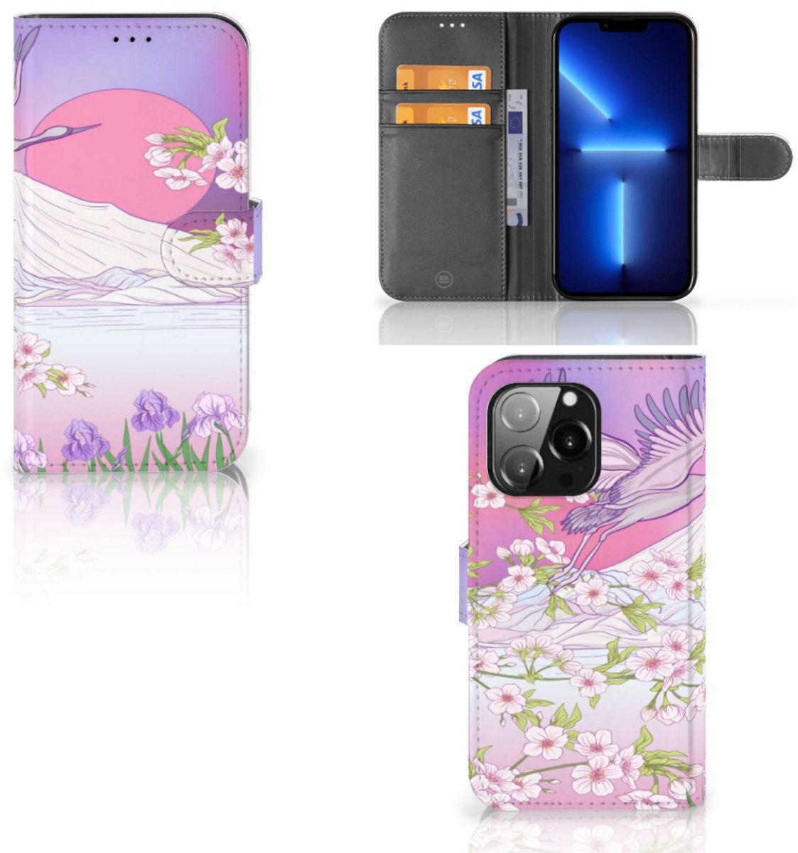 iPhone 13 Pro Telefoonhoesje met Pasjes Bird Flying