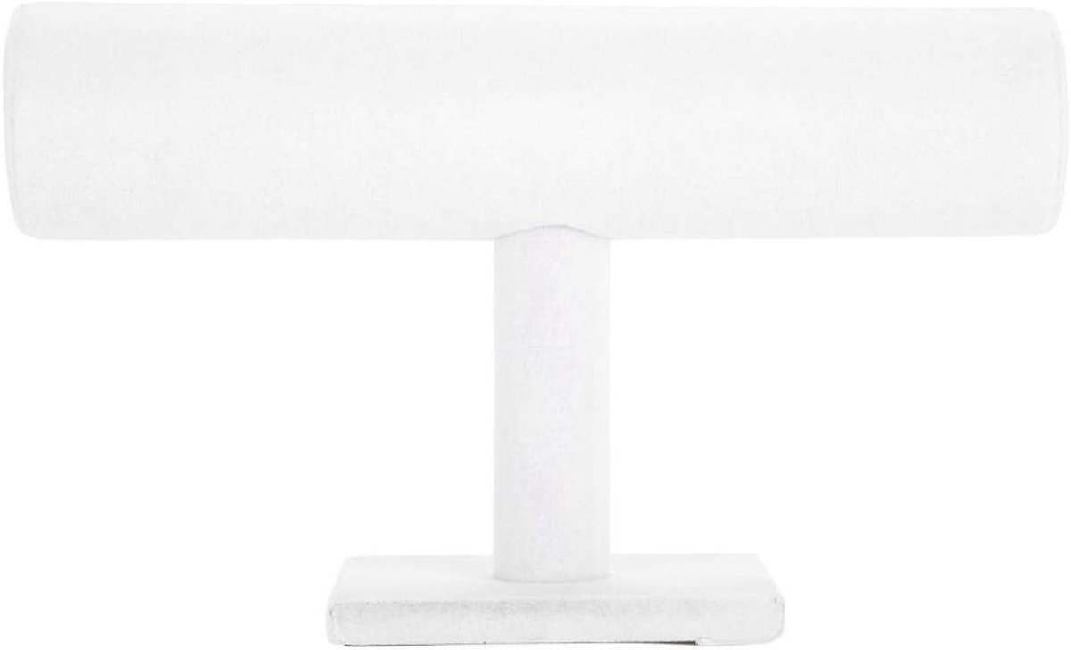 Stijlvolle T-Bar Sieradenorganiser in Wit, Perfect voor Horloges, Armbanden en Kettingen