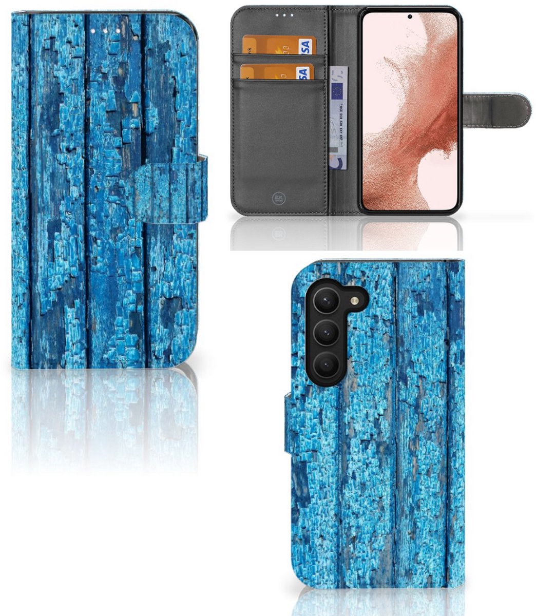 Samsung Galaxy S23 Book Style Case Wood Blue
