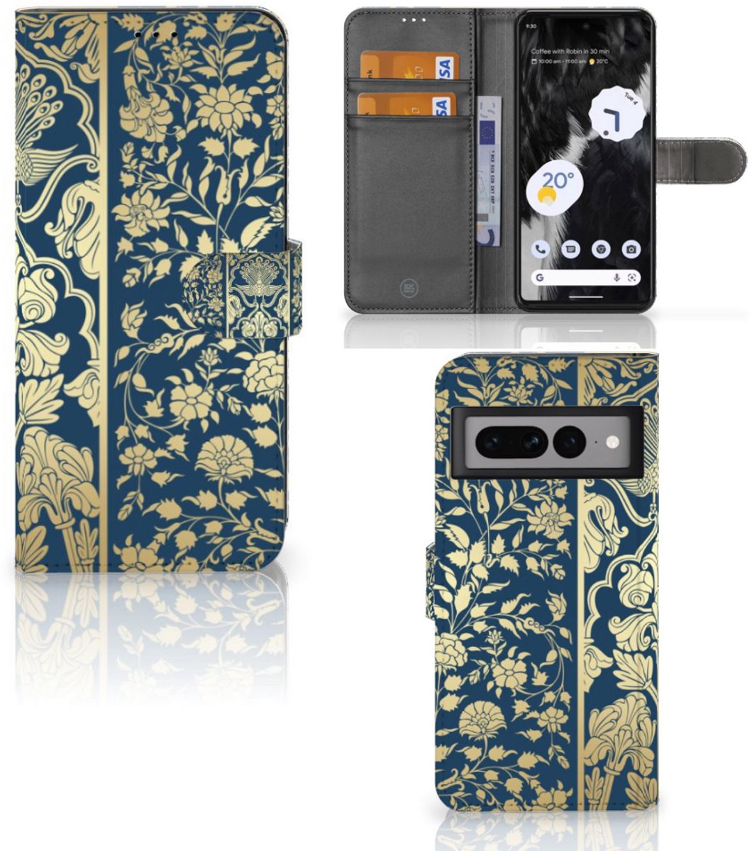 Google Pixel 7 Pro Hoesje Beige Flowers