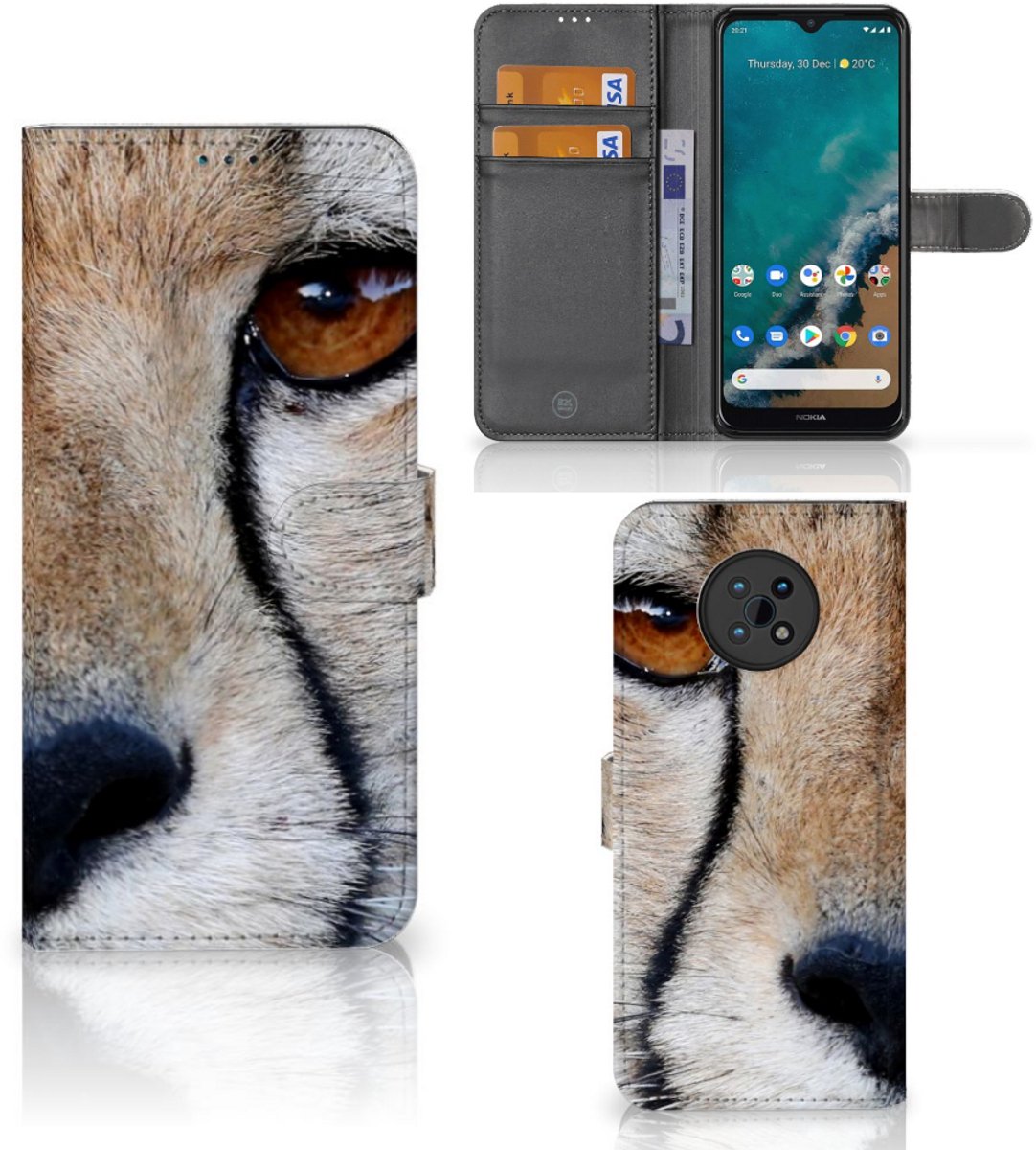 Nokia G50 Telefoonhoesje met Pasjes Cheetah