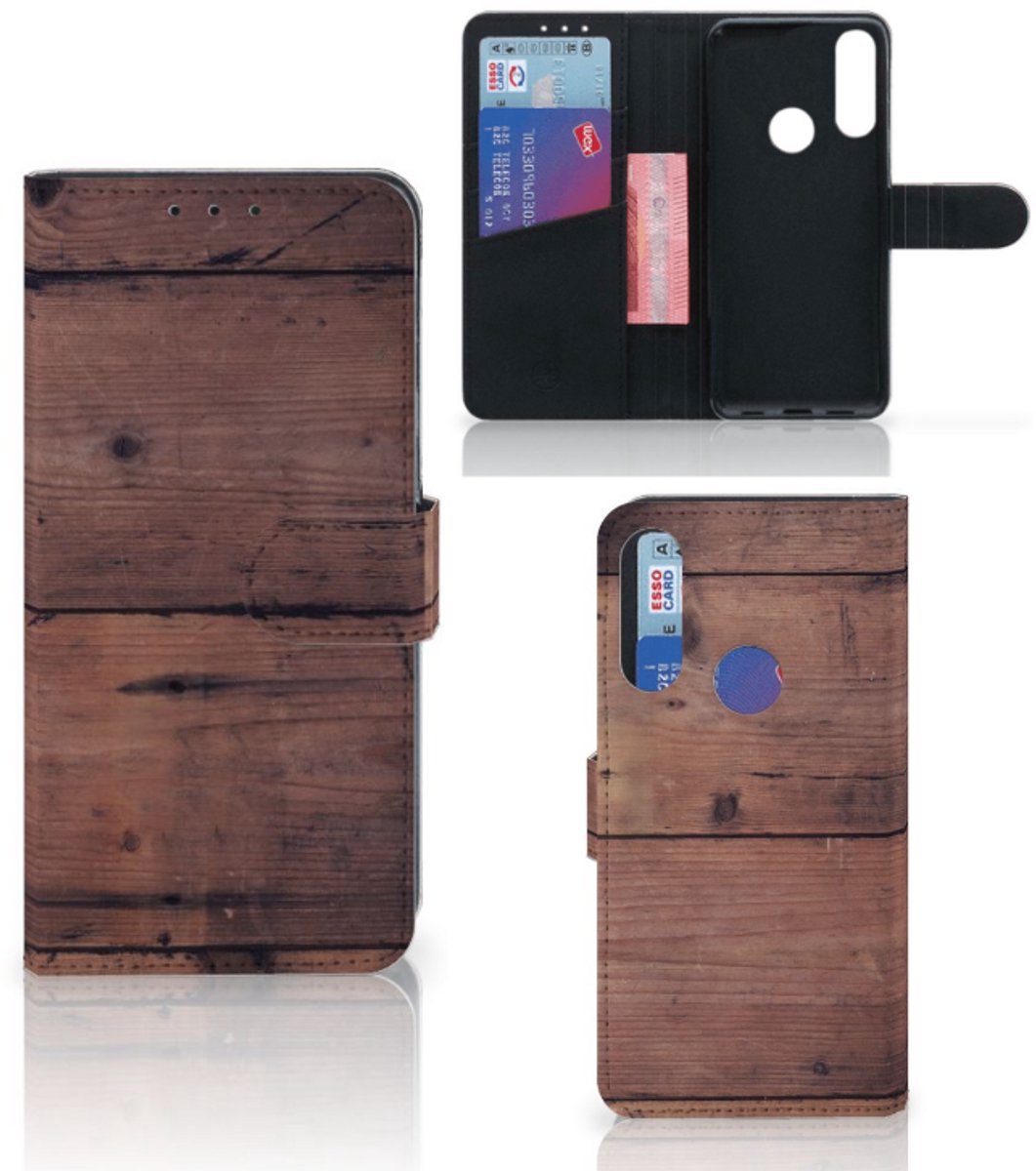 Alcatel 1S 2020 Book Style Case Old Wood