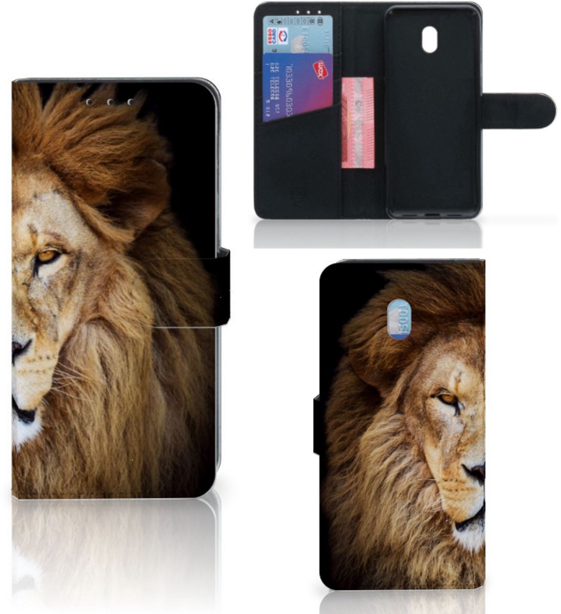Xiaomi Redmi 8A Telefoonhoesje met Pasjes Leeuw