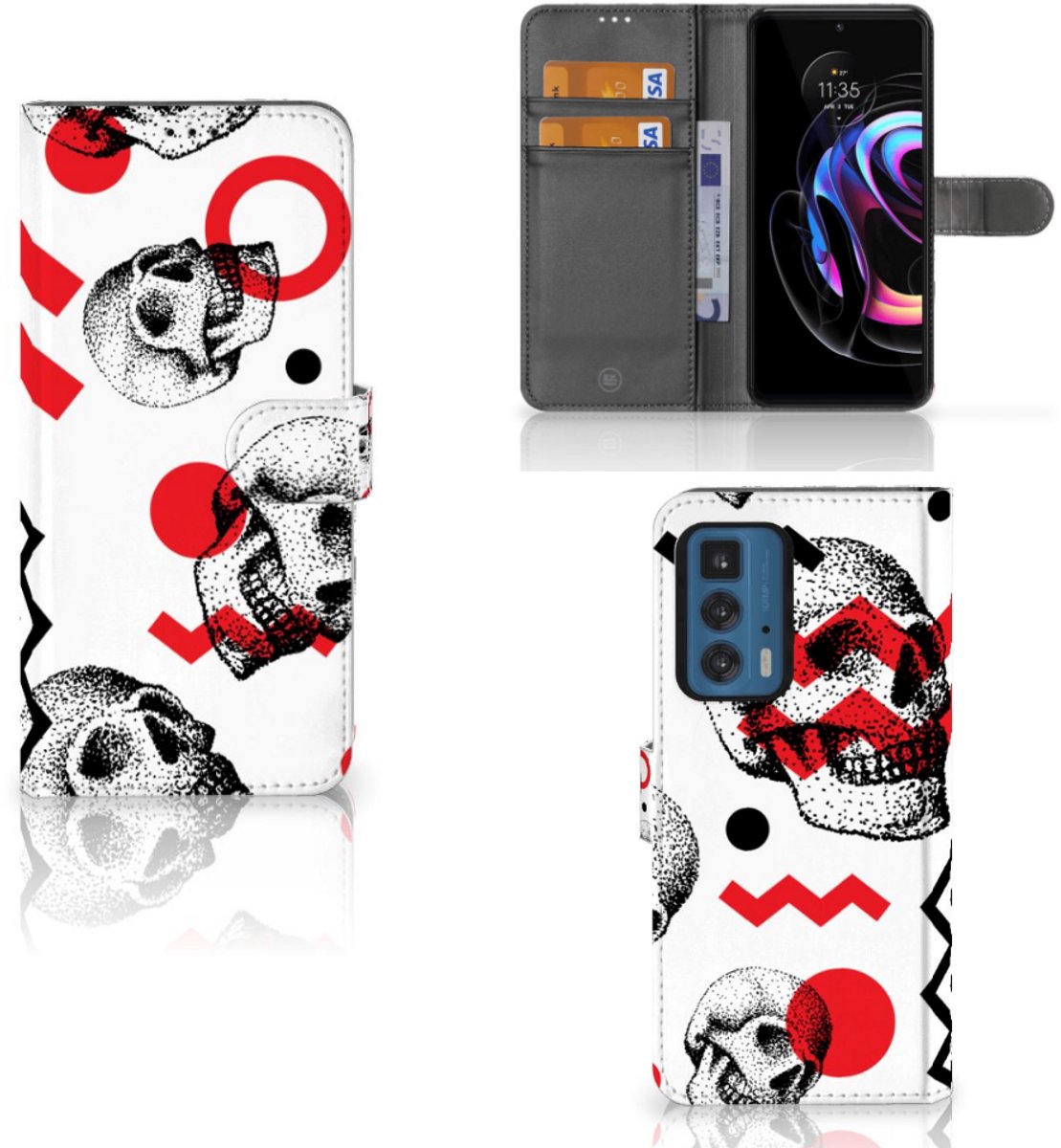 Telefoonhoesje met Naam Motorola Edge 20 Pro Skull Red