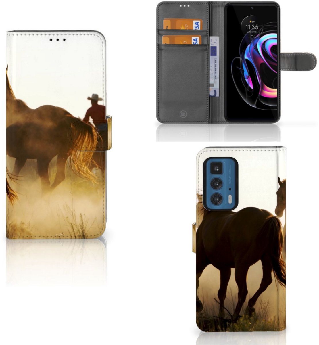 Motorola Edge 20 Pro Telefoonhoesje met Pasjes Design Cowboy