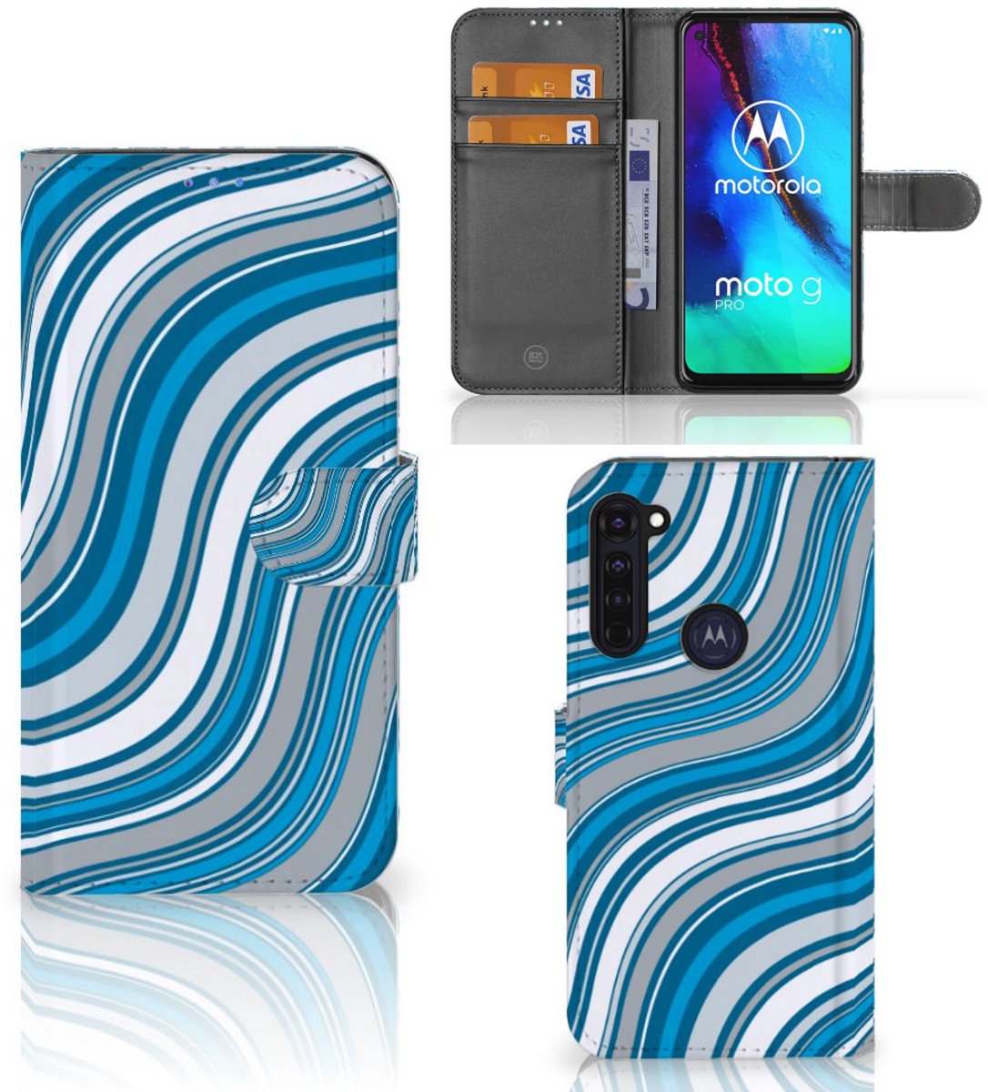 Motorola Moto G Pro Telefoon Hoesje Waves Blue