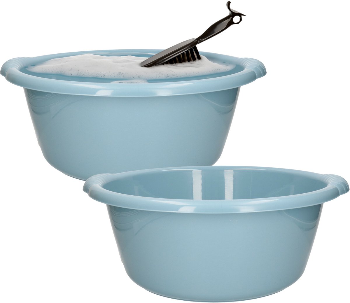 Plasticforte Afwasbak teil - 2x - 20 liter - lichtblauw - kunststof - 50 x 47 x 19,5 cm