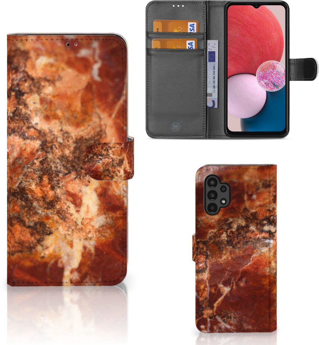 Samsung Galaxy A13 (4G) Bookcase Marmer Bruin