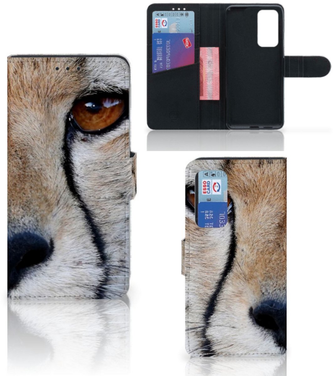 Huawei P40 Telefoonhoesje met Pasjes Cheetah